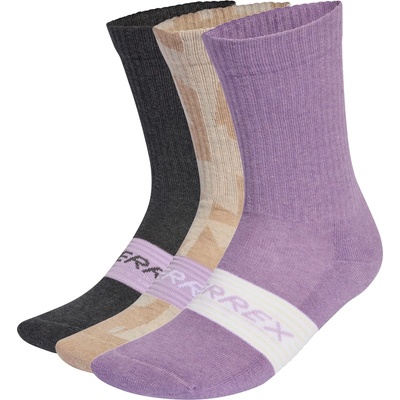 adidas Terrex Мъжки спортни чорапи Adidas terrex TRX MT Sock 3-Pack Sports socks - Wonder Taupe / Grey Six / Powder Plum - размер 40-42 (EU) (207-1201-0312)