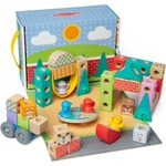 Melissa & Doug Дървен конструктор Melissa & Doug Blockables - Град, 73 части (6074901)