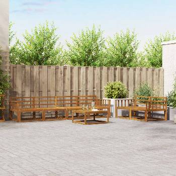 vidaXL Комплект дивани за открито 7 pcs Естествен (3367222)