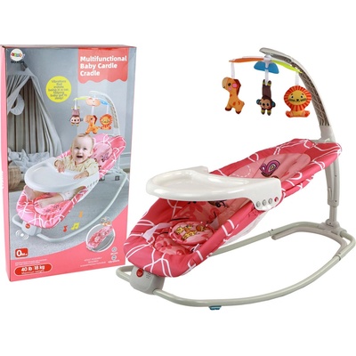 Lean Toys Detské multifunkčné lehátko 2v1 ružové