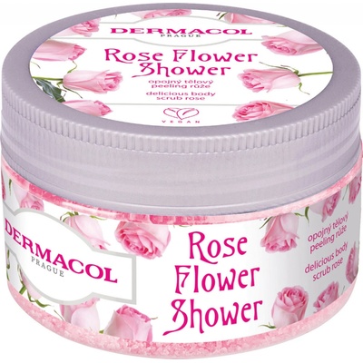 Dermacol Rose Flower Shower Body Scrub telový peeling 200 g