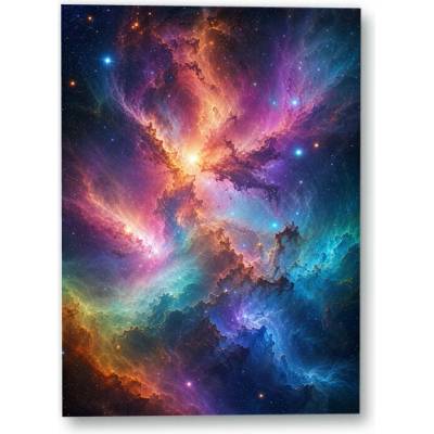 Plakát – Zářící barevná mlhovina 75 × 105 cm Bez rámu Ano Bez rámu