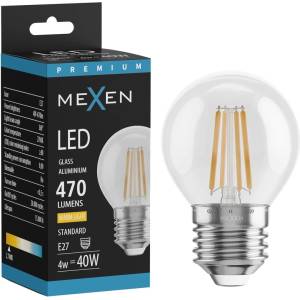 Mexen Vintis LED филаментна крушка E27, G45, 4W, Топла - 2700K, 470 lm, прозрачна (L156-E27-0427-00)