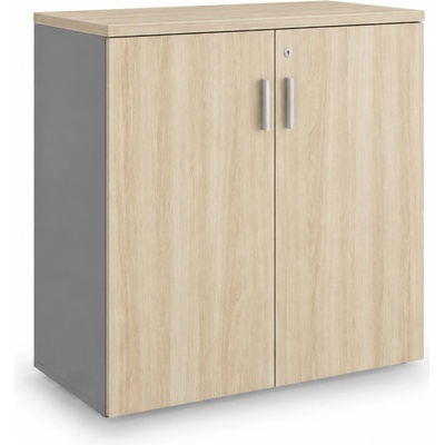 Rauman Nízká skříň SimpleOffice 80 x 40 x 80 cm, dub světlý / šedá – Hledejceny.cz