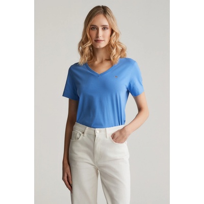 Gant REG SHIELD SS V-NECK T-SHIRT PERFECT BLUE