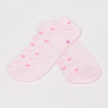 Image 1 of Детски къси чорапи-терлик в светлорозово със сърца