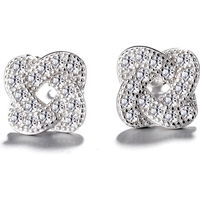 DELIS Сребърни обеци от проба 925, jw699, модел възел, родиево покритие (jw699)