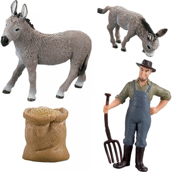 Rappa Комплект Ферма за магарета и фермер, 4 части, в кутия