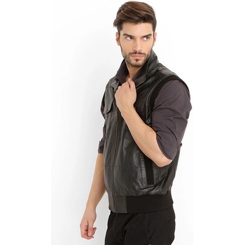 Jacket Club Мъжки елек от естествена кожа - Черен #318869 (318869_Черно)