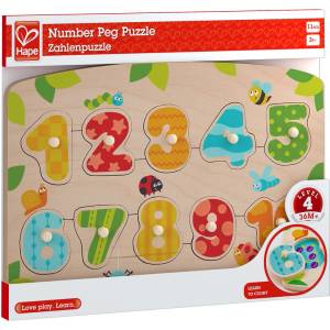 Hape Дървен пъзел, Hape, Цифри, 11 части (H1404)