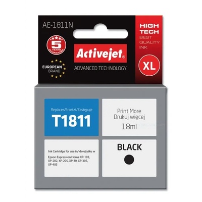 Compatible AE-1811N касета с мастило (заместител за Epson 18XL T1811, Supreme, 18 ml, черна) (AE-1811N)