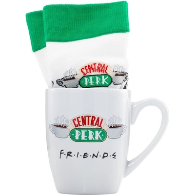 CurePink Dárkový set hrnek s ponožkami Friends Přátelé Central Perk hrnku velikost ponožek dámské EU 36 41 GP86924 300 ml