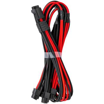 CableMod E-Series Pro ModMesh Sleeved 12VHPWR PCI-e Cable for Super Flower Leadex Platinum / Platinum SE / Titanium / V Gold Pro / V Platinum Pro, EVGA G7 / G6 / G5 / G3 / G2 / P2 / T2 (Black + Red, N (CM-PEV2-16P4-N60KKR-5PK-R)