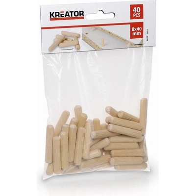 PowerPlus KRT110102 - Truhlářské kolíčky 8 x 40 mm (40 ks)