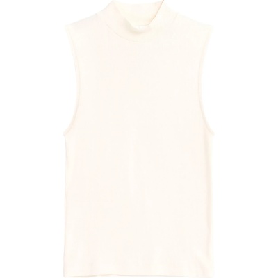 KnowledgeCotton Apparel Дамски топ KnowledgeCotton Apparel Women's High Neck Rib Top - Star White (916-6670-0512)