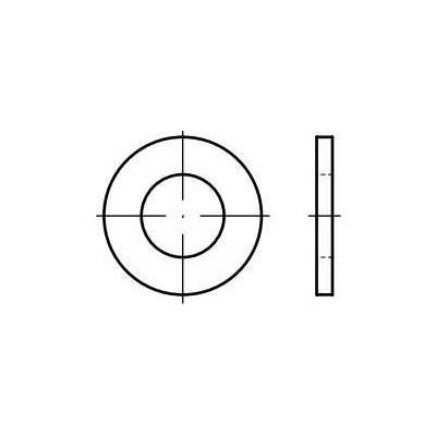 Podložky ploché DIN 125, rozměr M8, pro 6hranné šrouby, balení 30 kusů
