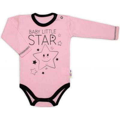 Baby Nellys Body dlhý rukáv ružové Baby Little Star