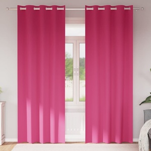 Pure Line Home Плътни завеси в цвят фуксия с метални халки, 2 бр. , 140 x 245 см