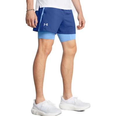 Under Armour UA LAUNCH 5 2-IN-1 shorts-BLU Modrá