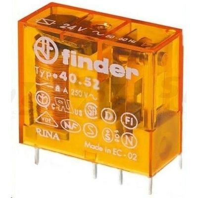 FINDER Relé 40.52.8.024.0000, 2P/8A, 24V AC 40528024