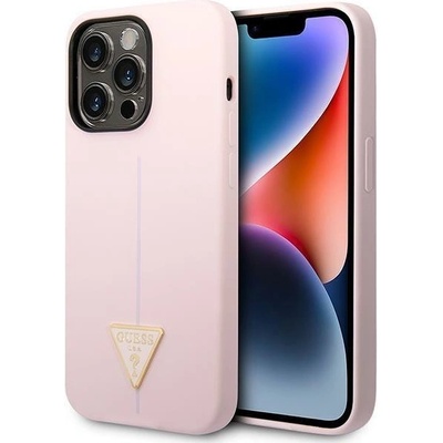 GUESS Кейс Guess GUHCP14LSLTGU за iPhone 14 Pro 6.1", лилав / лилав, твърд, Silicone Triangle (3666339065980)