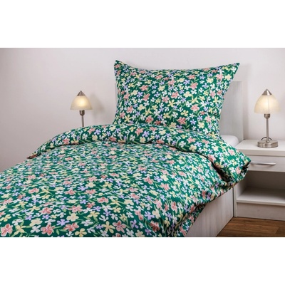 JAN peří povlečení bavlna satén kvítka na zelené Polštář 50x60 – Hledejceny.cz