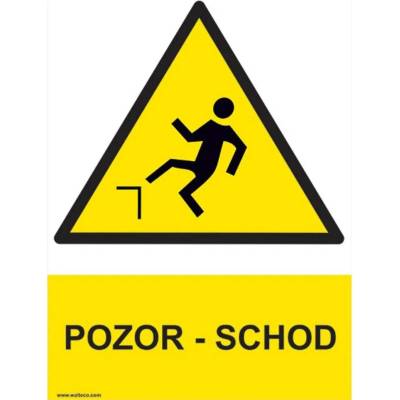 Walteco Pozor - schod 210x297mm, formát A4, samolepka Množství: 1 ks , 20018
