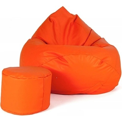 Sako sedací vak s podnožníkom XXXXL 120 x 95 x 95 cm oranžová