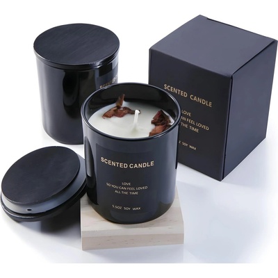 HARAHU Соява ароматна свещ - черна / Пивония / Жасмин / Роза / Карафил kp30487 (30487)