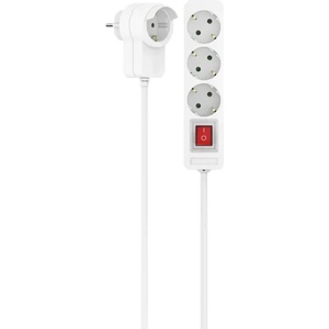Hama Разклонител HAMA Power strip, 3 гнезда, 1.4м, Допълнителен контакт, Бутон вкл/изкл, Бял (HAMA-223081)