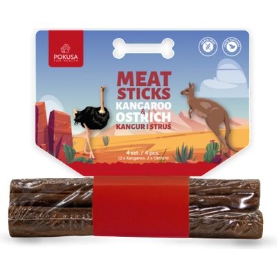 Pokusa for Health POKUSA -лакомство за куче с кенгуру и щраус, 14, 5 см, 94 гр - Полша (PO_1KgOs-940)