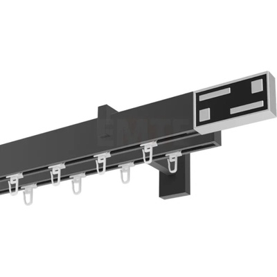 Marcin Dekor Square Line garniža GTECH čierna dvojitá 160 - 600 cm