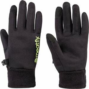 Meatfly детски ръкавици Kids Powerstretch Black Lime Meatfly | Cheren | Момчешки | 146