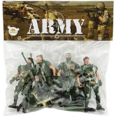 Sada vojáci 4ks s doplňky plast na kartě 18x19,5cm