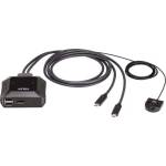 ATEN KVM превключвател, ATEN US3312, 2-портов, 4K, DisplayPort, USB-C (ATEN-US3312-AT) - cybertrade