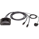 ATEN KVM превключвател, ATEN US3312, 2-портов, 4K, DisplayPort, USB-C (ATEN-US3312-AT) - cybertrade