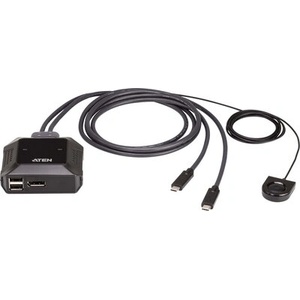 ATEN KVM превключвател, ATEN US3312, 2-портов, 4K, DisplayPort, USB-C (ATEN-US3312-AT) - cybertrade
