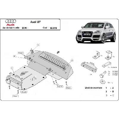 Scut Motor - Румъния Метална кора под двигател audi q7 (4l) от 2009 до 2015 (73866)