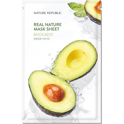 Nature republic Real Nature Avocado Sheet Mask - Хидратираща маска за лице с авокадо 1бр/23мл