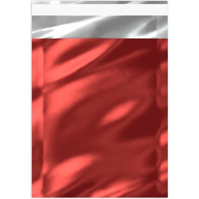 Lesklé metalické fóliové obálky - 162 x 114 mm (C6) - Červená