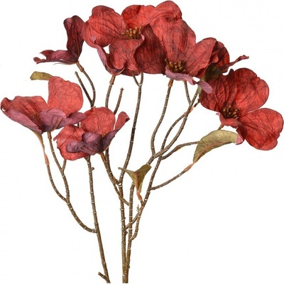Dekorácia umelá kvetina s červenými kvetmi Chic Red - 12*8*72 cm - Clayre & Eef