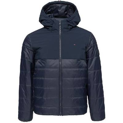 Tommy Hilfiger MIXED MEDIA HOODED Pánská zimní bunda, tmavě modrá, XXXL