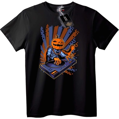 NOONEBRAND Тениска Тиква DJ Хелоуин - XL, Black