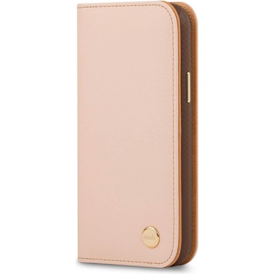 Moshi Overture SnapToª Case - елегантен кожен калъф (с кейс) тип портфейл за iPhone 12, iPhone 12 Pro (розов)