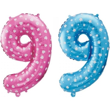 balonek ve tvaru číslice 9 mix barev
