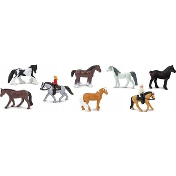Safari Ltd 679704 8 malých koníkov s 2 jazdcami 10 ks