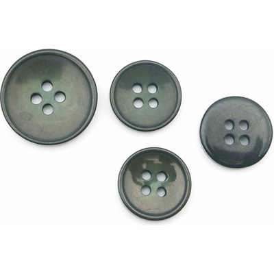 Oblekový gombík – lesklý s melírovaným stredom – khaki – priemer 1,5 cm