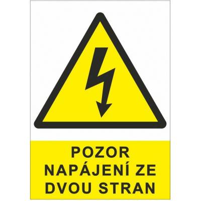 SAPRO FVE Nálepka "Pozor napájení ze dvou stran" A8 FVE0199A01