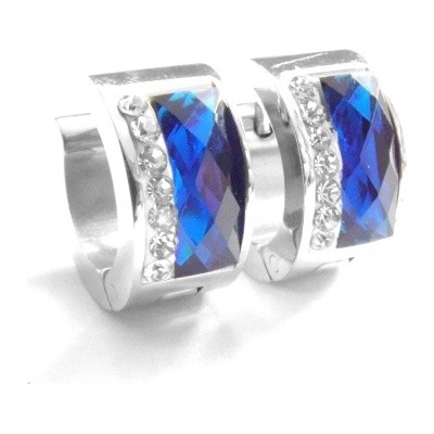 Steel Jewelry náušnice modré kroužky z chirurgické oceli NS090212