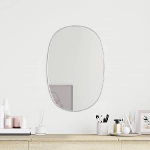 vidaXL Стенно огледало сребро 50x35 см овално (348211)